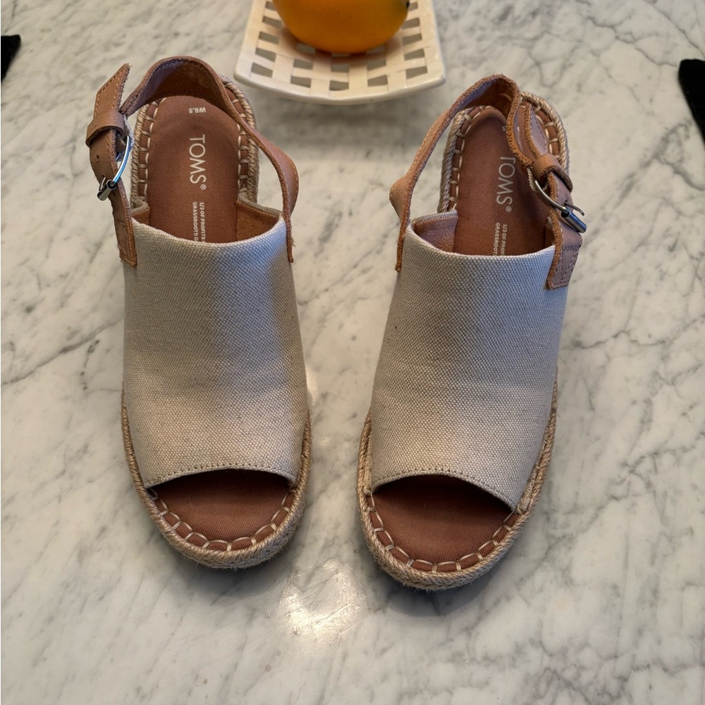 Tom’s wedge sling back sandals